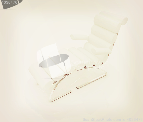 Image of Comfortable white Sun Bed. 3D illustration. Vintage style.