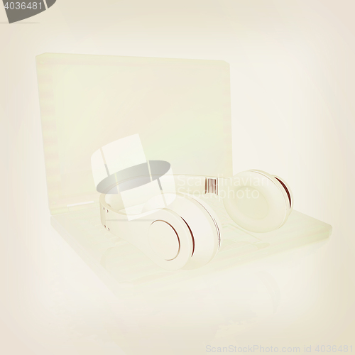 Image of The concept of quality digital music. 3D illustration. Vintage s