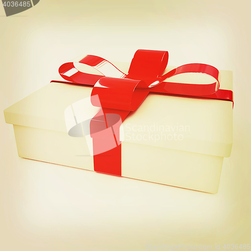 Image of Gifts with ribbon. 3D illustration. Vintage style.