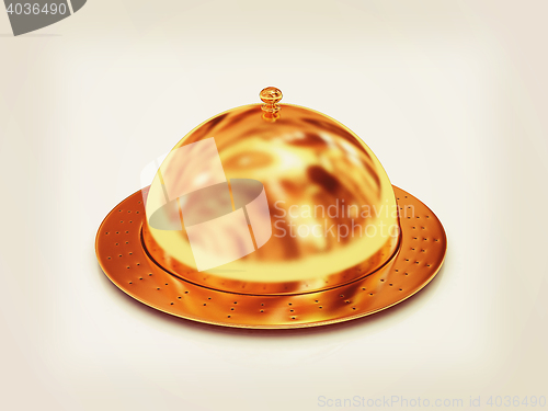 Image of Restaurant cloche isolated on white background . 3D illustration