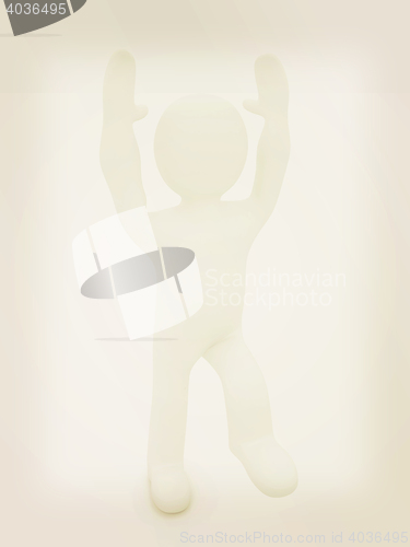 Image of 3d man isolated on white. Series: morning exercises - flexibilit