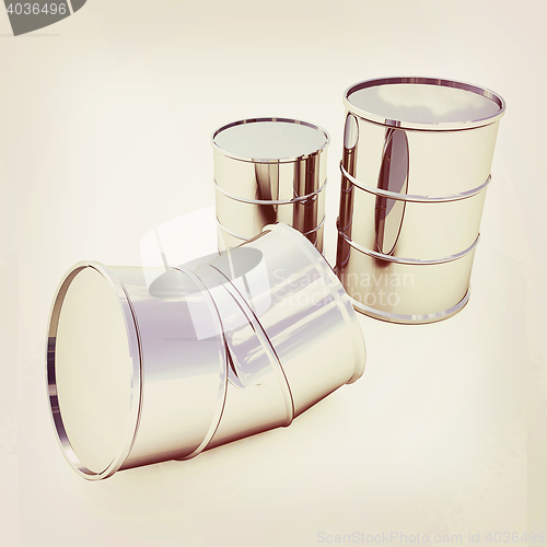 Image of bent barrel. 3D illustration. Vintage style.