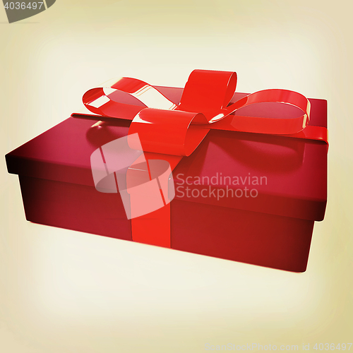 Image of Gifts with ribbon. 3D illustration. Vintage style.