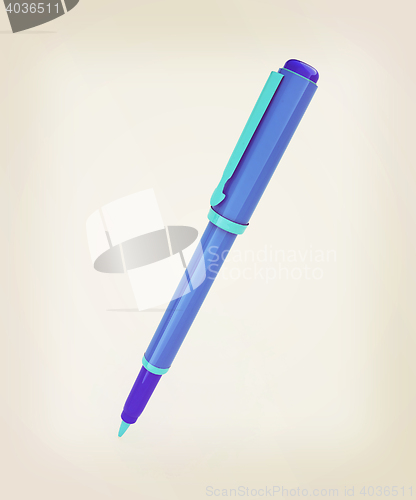 Image of corporate pen design . 3D illustration. Vintage style.