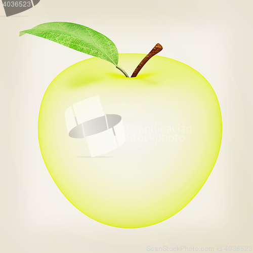 Image of Green apple, isolated on white background . 3D illustration. Vin