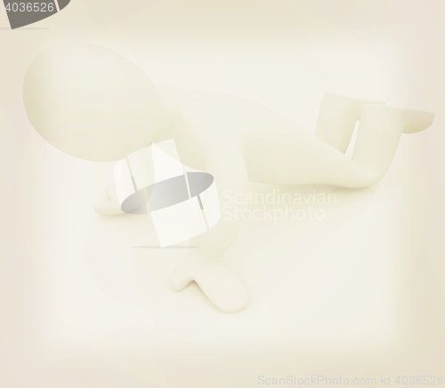 Image of 3d man isolated on white. Series: morning exercises - making pus