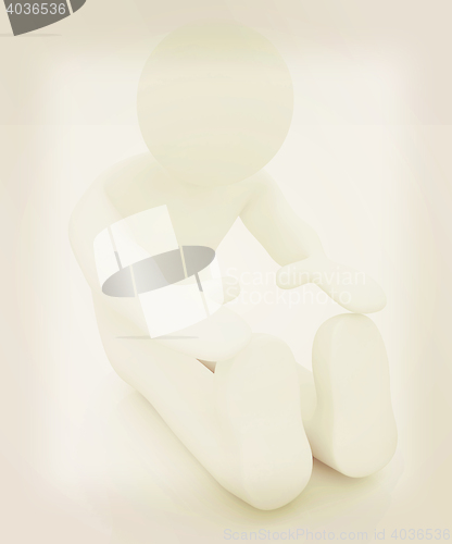 Image of 3d man isolated on white. Series: morning exercises - flexibilit