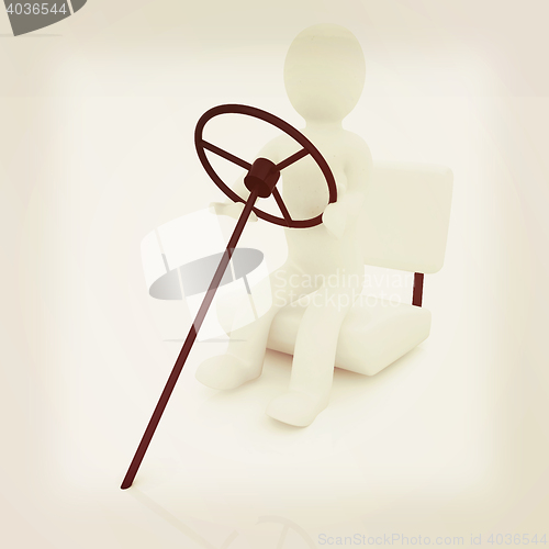 Image of Abstract driver . 3D illustration. Vintage style.