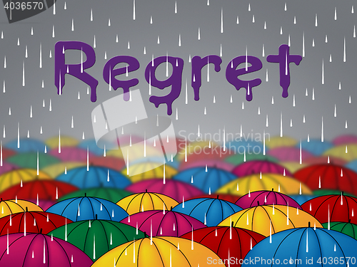 Image of Regret Rain Means Squall Umbrellas And Rainfall