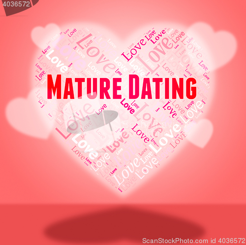 Image of Mature Dating Represents Sweethearts Relationship And Heart