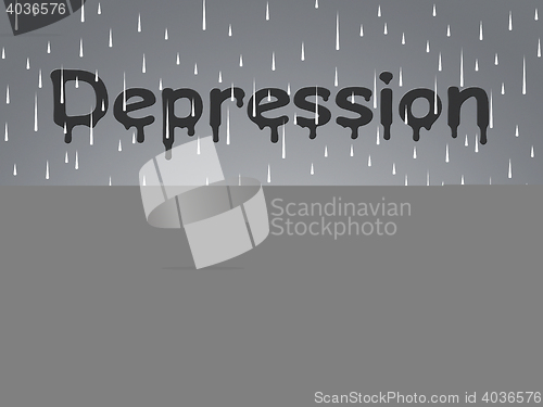 Image of Depression Rain Indicates Lost Hope And Anxiety