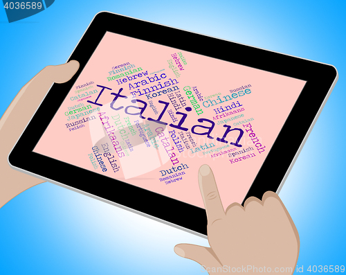 Image of Italian Language Represents Italy Foreign And Text