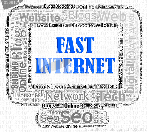 Image of Fast Internet Indicates High Speed And Computers