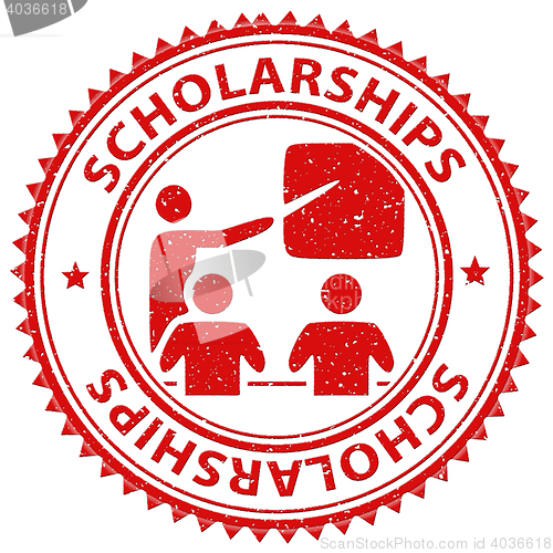 Image of Scholarships Stamp Indicates Education Diploma And Learn