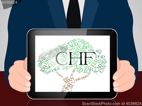 Image of Chf Currency Indicates Swiss Franc And Coin