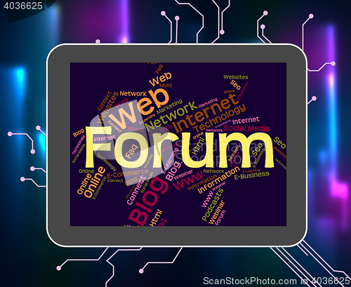 Image of Forum Word Shows Social Media And Chat