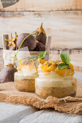 Image of Desert with yogurt and passion fruit