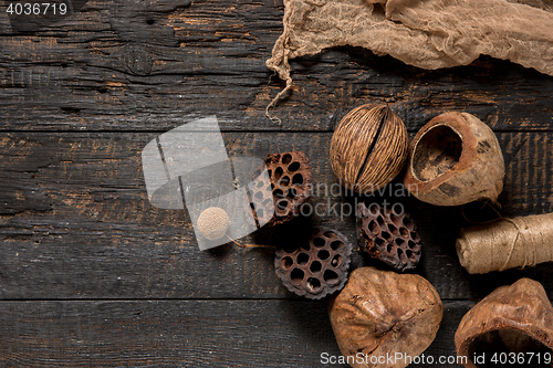 Image of The florist desktop with working tools