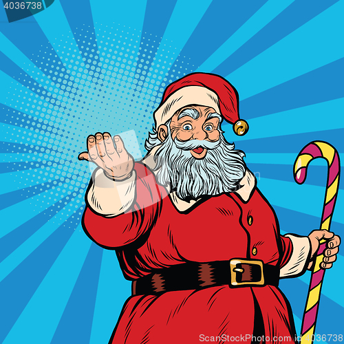 Image of Santa Claus with gift