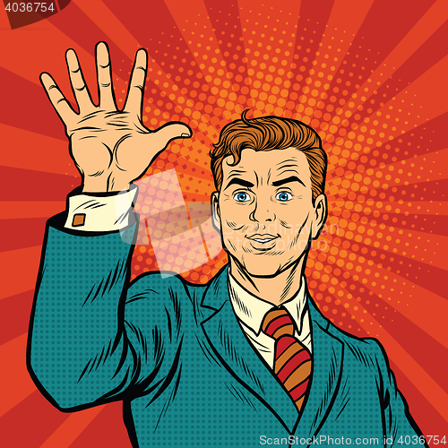 Image of Male fingers of a hand shows the number five
