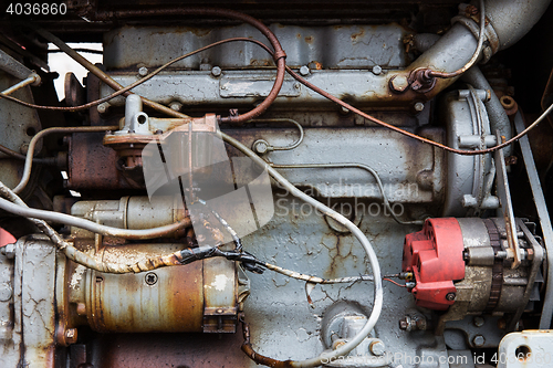 Image of close up of vintage engine