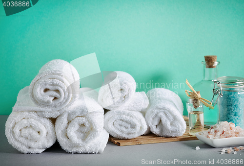 Image of white spa towels