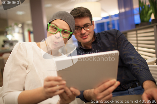 Image of Man and woman wriggle while making selfie