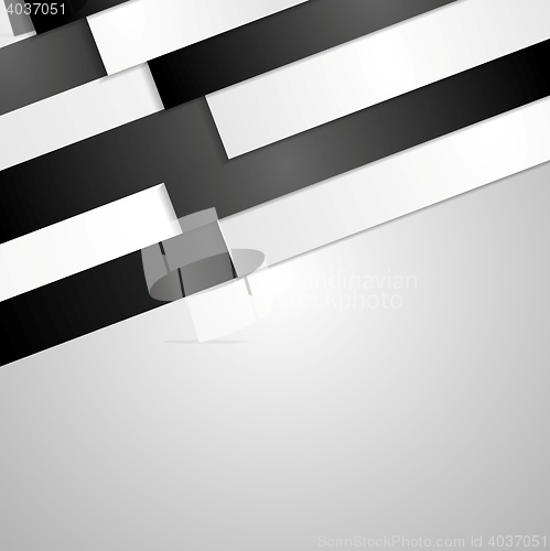 Image of Black and white paper stripes design