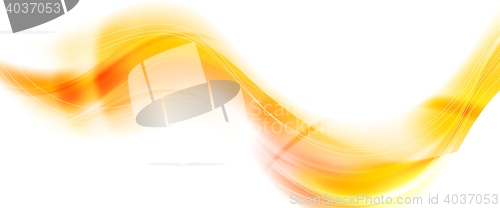 Image of Bright orange smooth blurred abstract waves