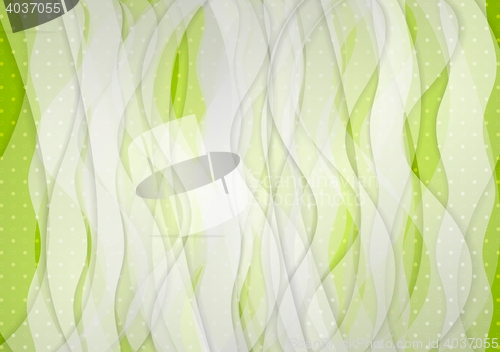 Image of Abstract green white wavy background