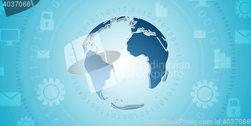 Image of Cyan blue tech background