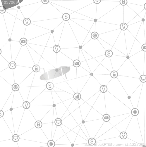 Image of Light grey tech background with communication icons