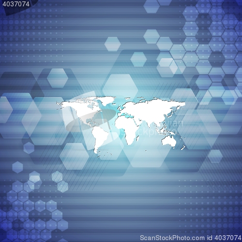 Image of Geometric blue technology background