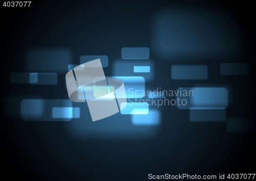 Image of Abstract glowing blue rectangles design