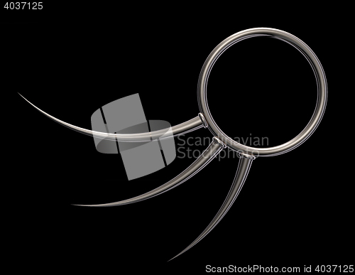 Image of metal ring with prickles on black background - 3d illustration