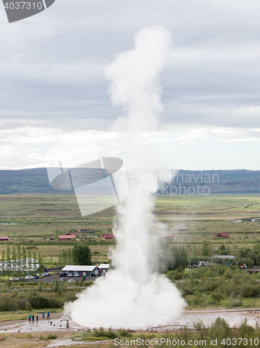 Image of Impressive eruption of the biggest active geysir, Strokkur, with