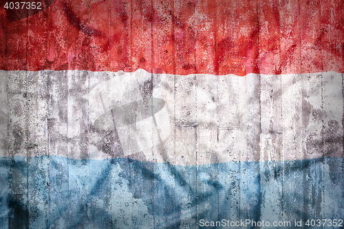 Image of Grunge style of Luxembourg flag on a brick wall