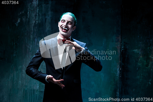 Image of Bloody Halloween theme: crazy joker face