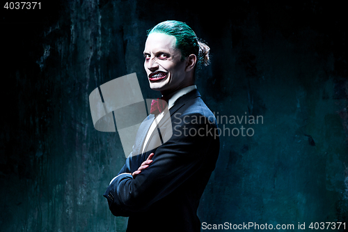 Image of Bloody Halloween theme: crazy joker face