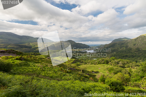 Image of view to Killarney National Park valley in ireland