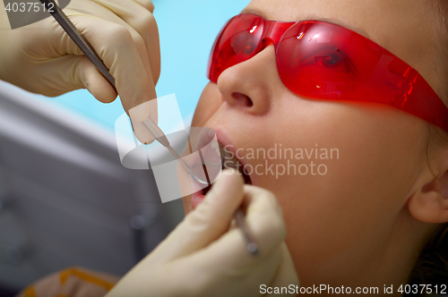 Image of Young girl at the dentists