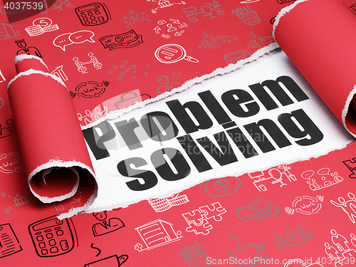 Image of Finance concept: black text Problem Solving under the piece of  torn paper