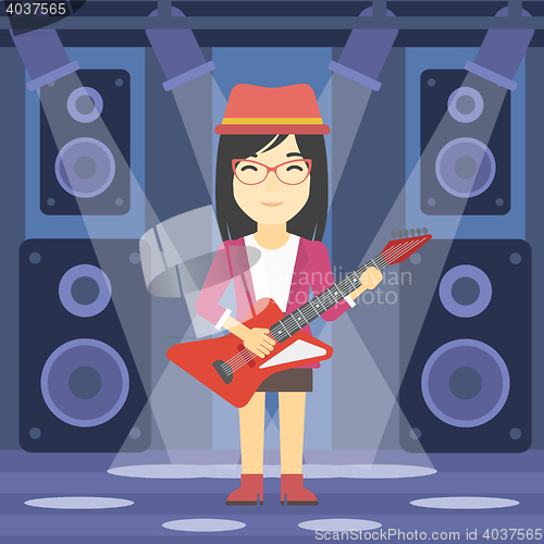 Image of Musician playing electric guitar.