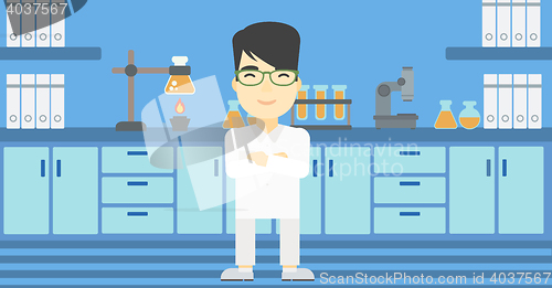 Image of Male laboratory assistant vector illustration.