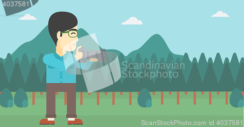 Image of Photographer taking photo vector illustration.