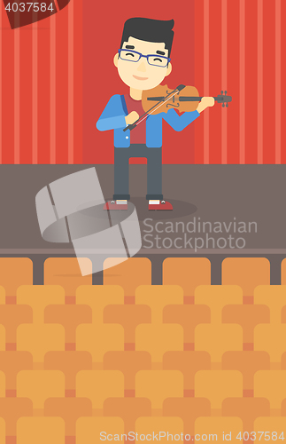 Image of Man playing violin vector illustration.