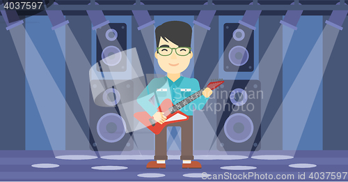 Image of Musician playing electric guitar.