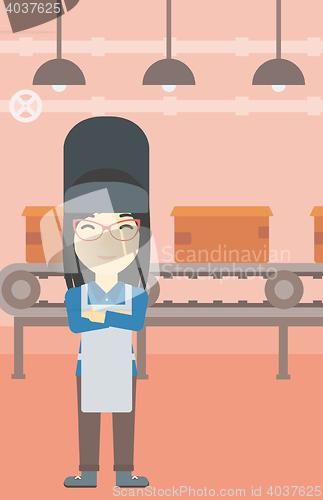 Image of Confident smiling welder vector illustration.