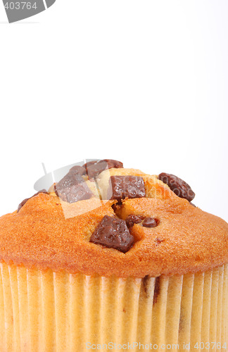 Image of chocolate muffin on white
