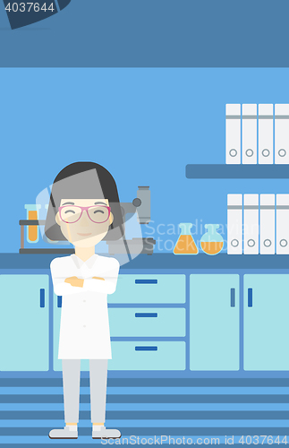 Image of Female laboratory assistant vector illustration.